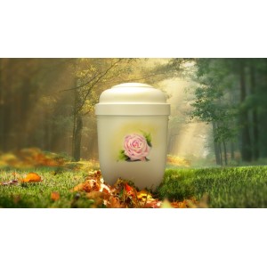 Biodegradable Cremation Ashes Funeral Urn / Casket - FLOWERING SINGLE ROSE